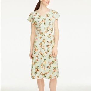 Ann Taylor Floral Bow Back Midi Dress